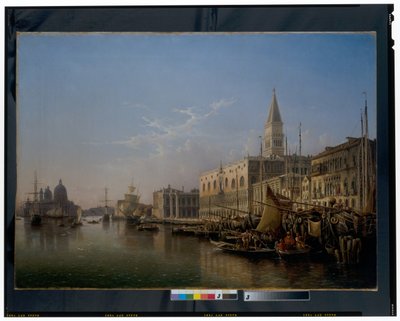 Veneza: A Riva Degli Schiavoni, olhando para oeste com a Punta Della Dogana de Julius Eduard Wilhelm Helfft