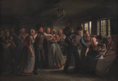 Uma dança country no distrito de Hedebo, Zelândia de Julius Exner