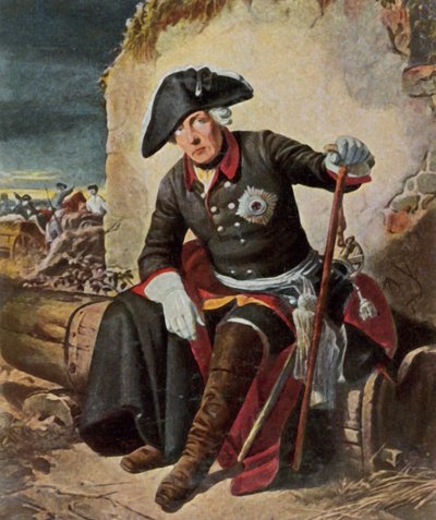 Frederico, o Grande, após a Batalha de Kolin de Julius Friedrich Anton (after) Schrader