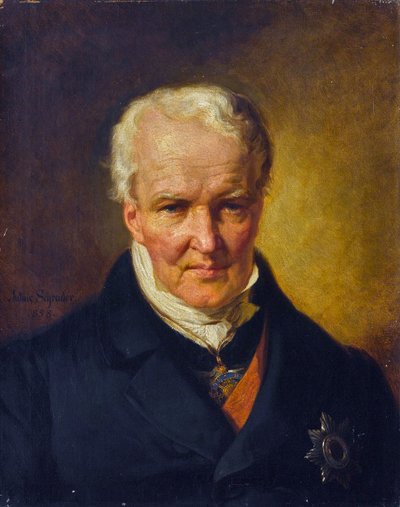 Retrato de Alexander (Alexandre) von Humboldt (1769-1859) - Julius Schrader (1815-1900). Óleo sobre tela de Julius Friedrich Anton (after) Schrader