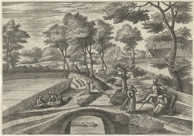 Agosto Avgvstvs (título no objeto) Os Doze Meses (título da série) de Julius Goltzius
