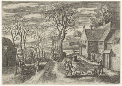 Fevereiro Febrvarivs (título no objeto) Os Doze Meses (título da série) de Julius Goltzius