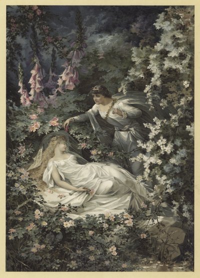 Ilustração para um sonho das noites de verão (chromolitho) de Julius Hoeppner