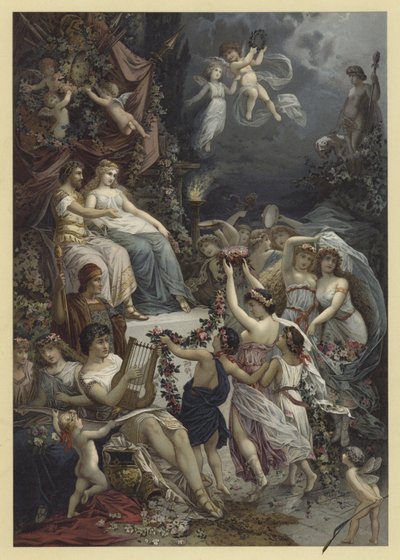Ilustração para um sonho das noites de verão (chromolitho) de Julius Hoeppner