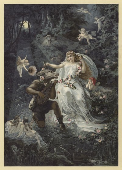 Ilustração para um sonho das noites de verão (chromolitho) de Julius Hoeppner