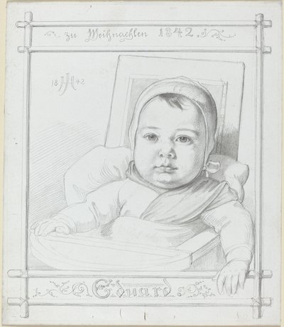 Eduard, o filho infantil do artista de Julius Hubner