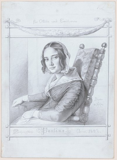 Pauline, a esposa do artista de Julius Hubner