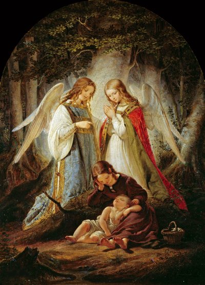 Os anjos da guarda, 1836. de Julius Huebner