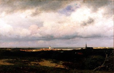 Uma Vista Costeira perto de Haia de Julius Jacobus de Sande Bakhuizen