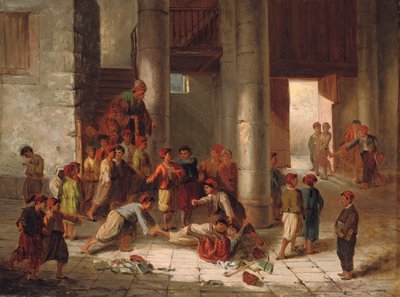 Travessura no pátio da escola de Julius Joseph Gaspard Starck