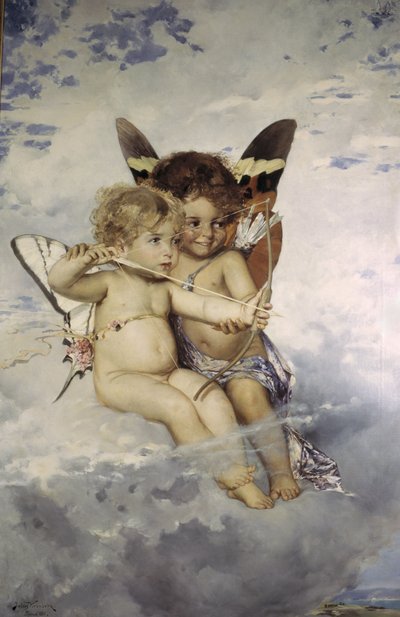 Cupidões - Cupidos, de Kronberg, Julius (1850-1921). Óleo sobre tela de Julius Kronberg