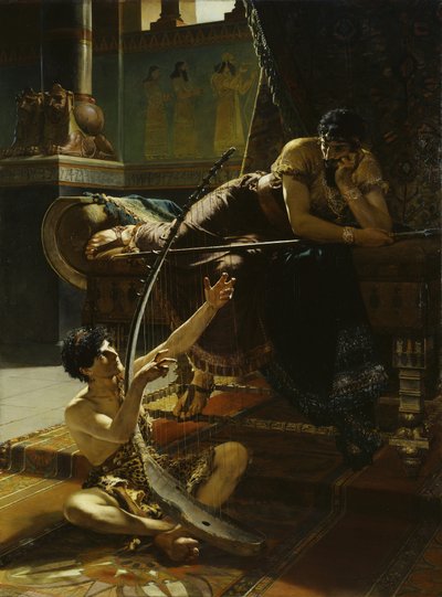Davi e Saulo, 1885 de Julius Kronberg
