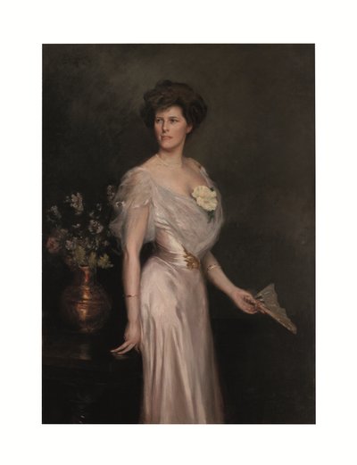 Mulher com leque: Retrato da Sra. Antonio Yznaga Stewart de Julius Leblanc Stewart