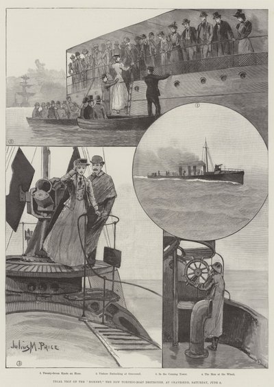 Trial Trip do Hornet, o Novo Destruidor de Torpedeiros, em Gravesend, sábado, 9 de junho de Julius Mandes Price