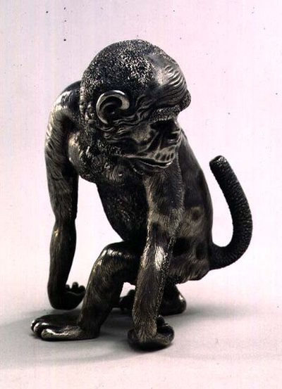 Figura de um macaco feito para Fabergé, c.1896-1908 (prata) de Julius Rappoport