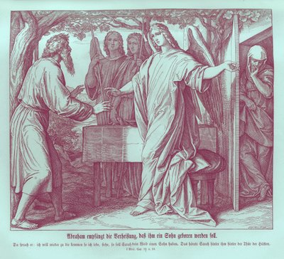 Abraão ouve que Sara dará à luz um filho, Gênesis. de Julius Schnorr von Carolsfeld