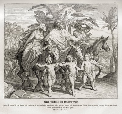 Abraão vê a terra prometida a ele, Gênesis de Julius Schnorr von Carolsfeld
