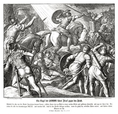 Um anjo lidera os israelitas, 2 Macabeus de Julius Schnorr von Carolsfeld