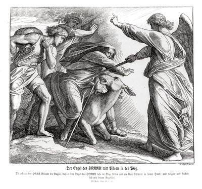 Balaão encontra o anjo do Senhor, Números de Julius Schnorr von Carolsfeld