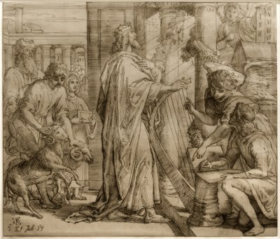 Davi, o salmista - adoração de Julius Schnorr von Carolsfeld