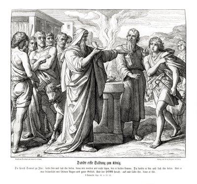 David é ungido como Rei de Israel de Julius Schnorr von Carolsfeld