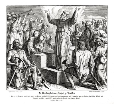 Fundação do novo templo em Jerusalém, Esdras de Julius Schnorr von Carolsfeld