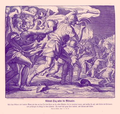 A vitória de Gideon contra os Midianitas, Juízes de Julius Schnorr von Carolsfeld