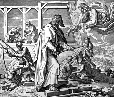 Deus avisa Noé do dilúvio de Julius Schnorr von Carolsfeld