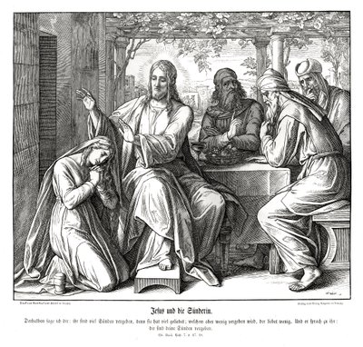 Jesus e a mulher pecadora, Evangelho de Lucas de Julius Schnorr von Carolsfeld