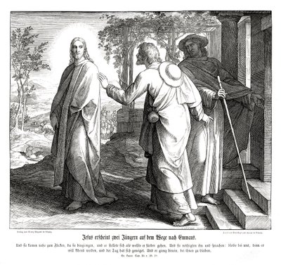 Jesus aparece a dois discípulos, Evangelho de Lucas de Julius Schnorr von Carolsfeld