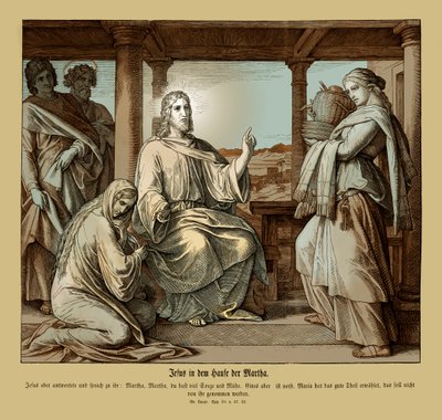 Jesus na casa de Marta, Evangelho de Lucas de Julius Schnorr von Carolsfeld