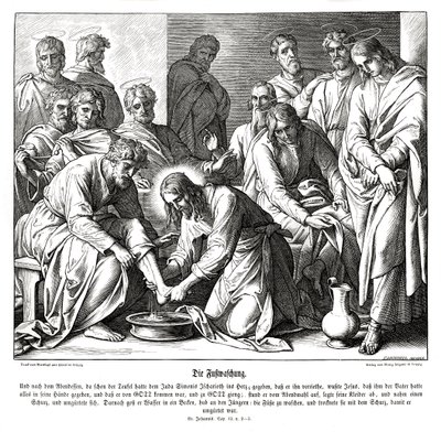 Jesus lava os pés dos seus discípulos, Evangelho de João de Julius Schnorr von Carolsfeld