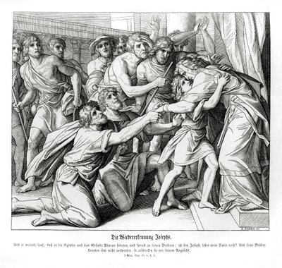 José é reconhecido por seus irmãos, Genesis de Julius Schnorr von Carolsfeld