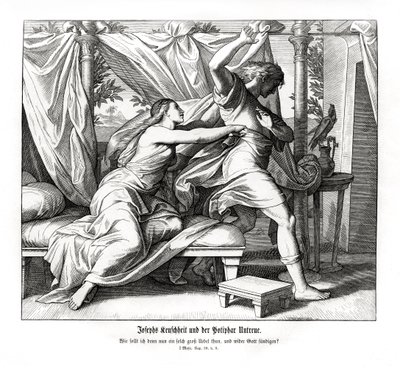 José se recusa a mentir com Potifar, Gênesis de Julius Schnorr von Carolsfeld
