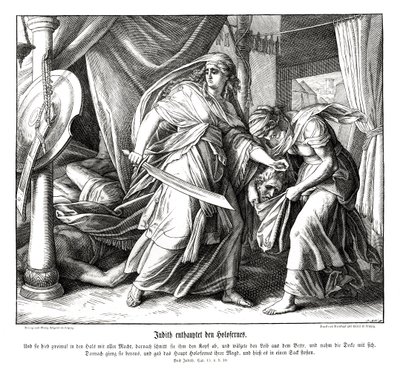 Judith beheads Holofernes, livro de Judith de Julius Schnorr von Carolsfeld