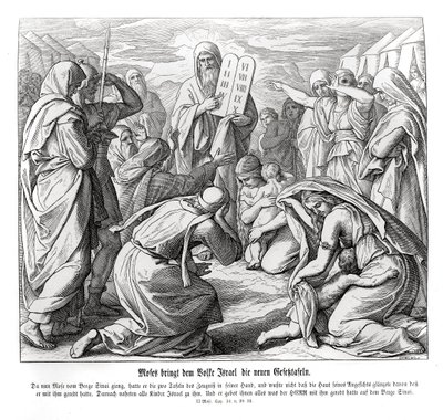 Moisés entrega os mandamentos, Êxodo de Julius Schnorr von Carolsfeld