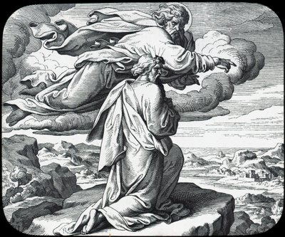 Moisés vê a terra de Israel, século 19 de Julius Schnorr von Carolsfeld