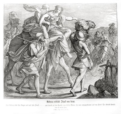 Rebecca vê Isaac de longe, Gênesis de Julius Schnorr von Carolsfeld