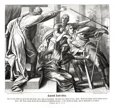 Saul tenta matar David de Julius Schnorr von Carolsfeld