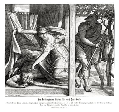 Sisera é morto por Jael, juízes. de Julius Schnorr von Carolsfeld