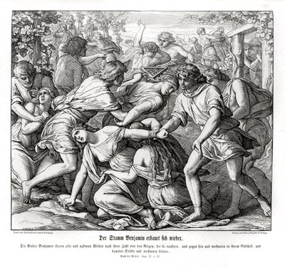 Filhos de Benjamim e as filhas de Shiloh, Juízes de Julius Schnorr von Carolsfeld