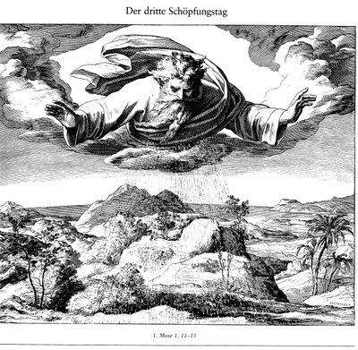 O terceiro dia da criação de Die Bibel in Bildern, 1852-1860 de Julius Schnorr von Carolsfeld