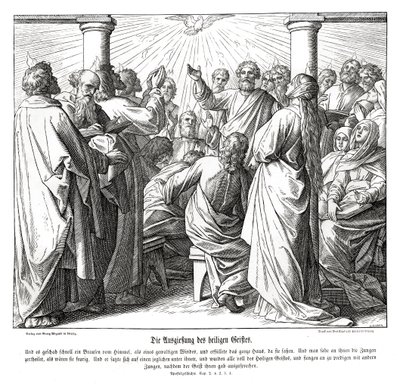 Os apóstolos estão cheios do espírito santo, Atos de Julius Schnorr von Carolsfeld