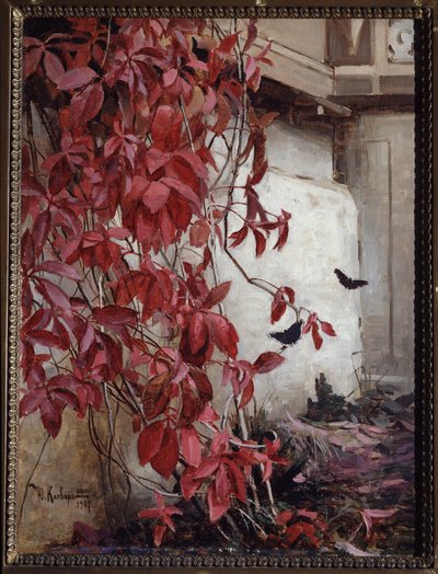 Trepadeira da Virgínia (Creeper da Virgínia). Pintura de Juli Julievich (Julius) von Klever (1850-1924), óleo sobre tela de Julius Sergius Klever