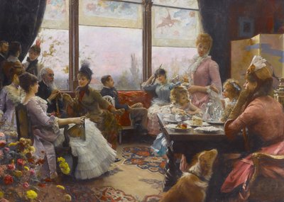 Chá das Cinco, 1883-1884. de Julius Stewart