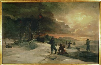 Dois oficiais austríacos, Julius von Payer e Karl Weyprecht ... (pintura sobre tela) de Julius Von Payer