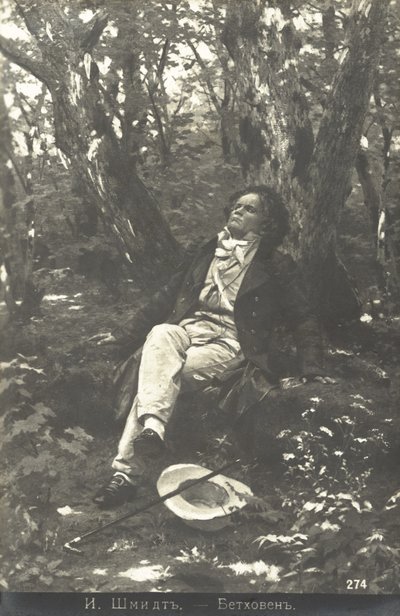 Beethoven na floresta de Julius or Jules Schmidt