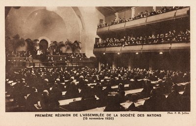Álbum " Jack Bosio - Campanha de Guerra 1917-1920 ": Primeira reunião da Companhia das Nações Unidas em Genebra 15 de novembro de Jullien F. H.
