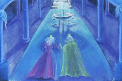 Frog Prince Happily Ever After (pastel a óleo e cor sobre papel) de Jung Sook Nam