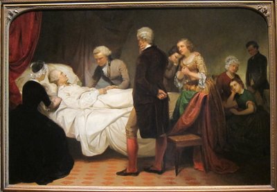 Washington no seu leito de morte de Junius Brutus Stearns